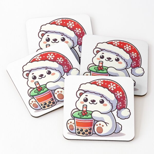 Item preview, Festive Polar Bear with Holiday Boba Charm designed and sold by CyberPeakZ.