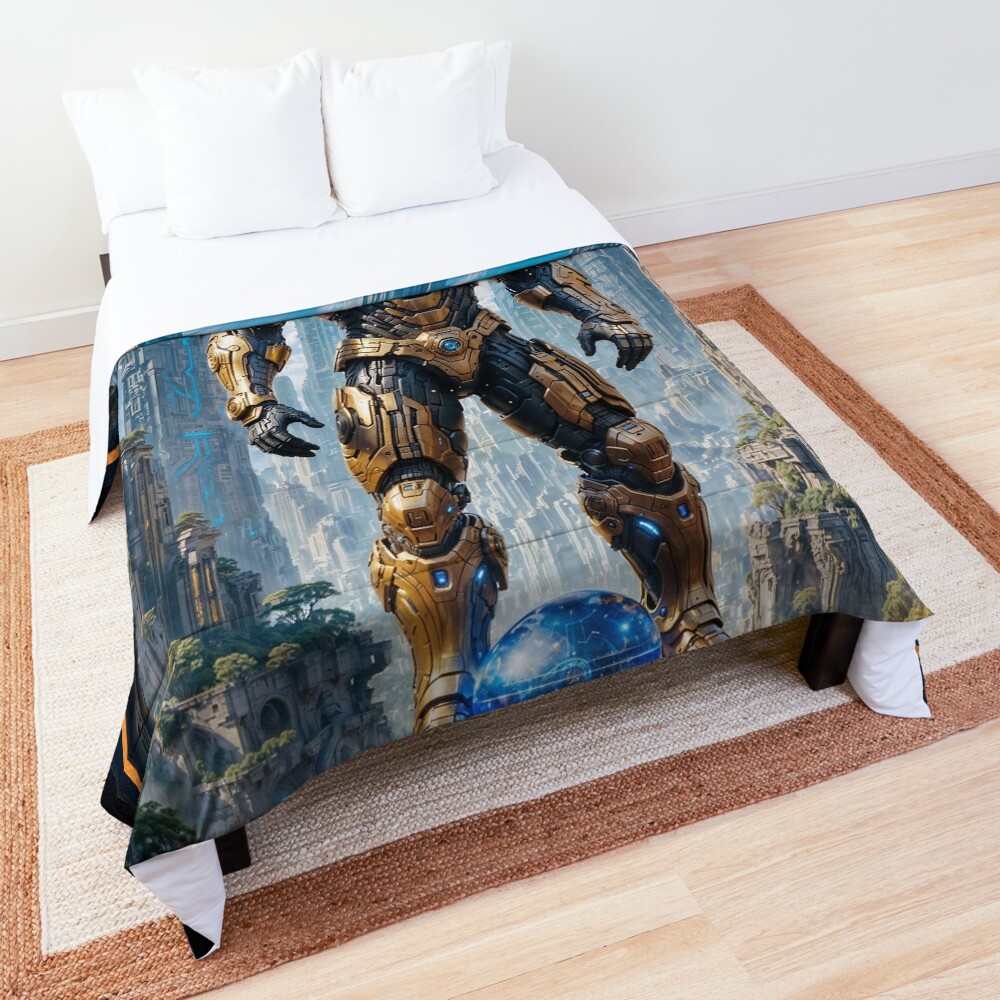 Croloss, The Colossal Cyborg A Symbol of Technological Dominion AI Concept Art by Xzendor7 | A Powerful Protector 3 Croloss, The Colossal Cyborg A Symbol of Technological Dominion Breath-taking AI Concept Art by Xzendor7 Decorative Art Print Comforter