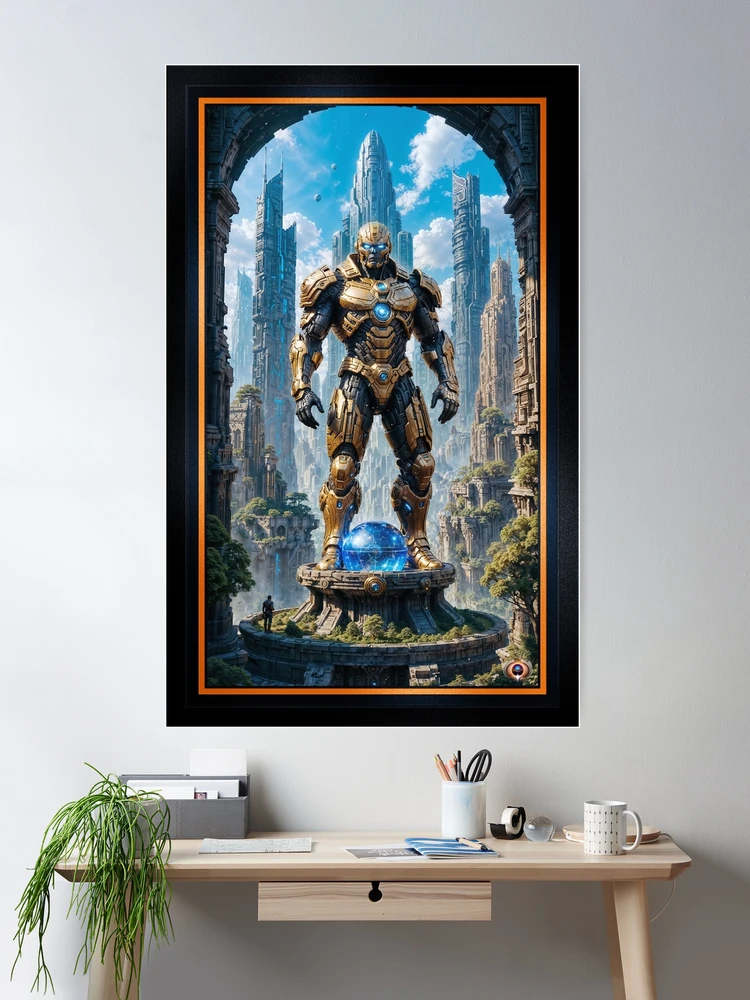 Croloss, The Colossal Cyborg A Symbol of Technological Dominion AI Concept Art by Xzendor7 | A Powerful Protector 2 Croloss, The Colossal Cyborg A Symbol of Technological Dominion Breath-taking AI Concept Art by Xzendor7 Wall Decor Poster Art Print