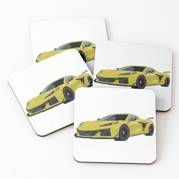 Item preview, Hand Drawn Yellow Sports Car C8 2020-2025 designed and sold by laughingwillows.
