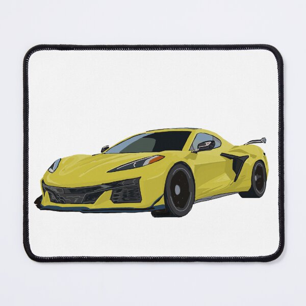 Item preview, Hand Drawn Yellow Sports Car C8 2020-2025 designed and sold by laughingwillows.