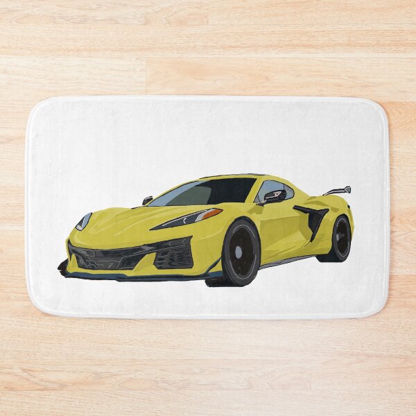 Item preview, Hand Drawn Yellow Sports Car C8 2020-2025 designed and sold by laughingwillows.