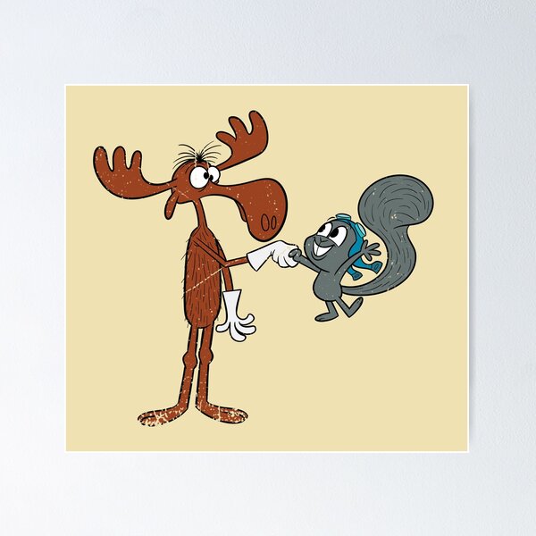 Item preview, Bullwinkle and Rocky - Authentic Vintage Distressed Style designed and sold by Offset Vinyl Film.