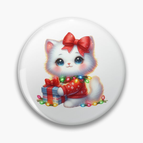 Item preview, Festive White Cat designed and sold by JonysCreativeDesigns.