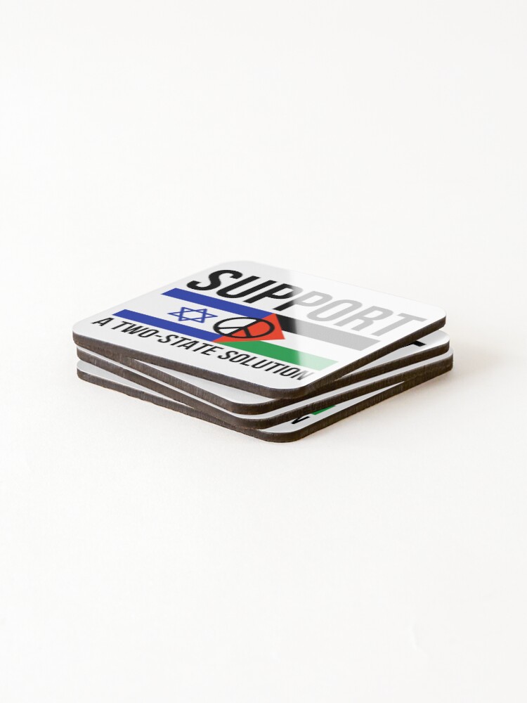 Thumbnail 4 of 5, Coasters (Set of 4), Support a two-state solution designed and sold by RACHELDF.