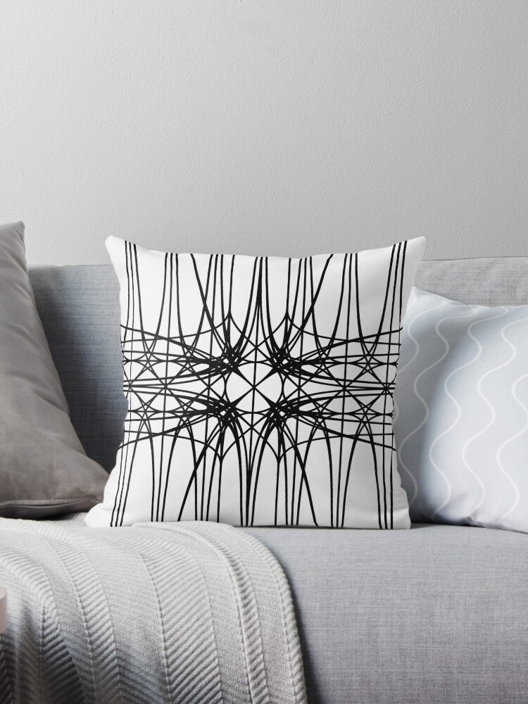 Every Trigonometric Function Pattern Black And White Throw Pillow By Ballunatic