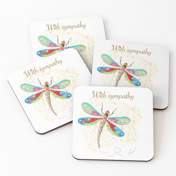 Item preview, With Sympathy, Dragonfly illustration handmade by Pascale Breton designed and sold by Pascale Breton.