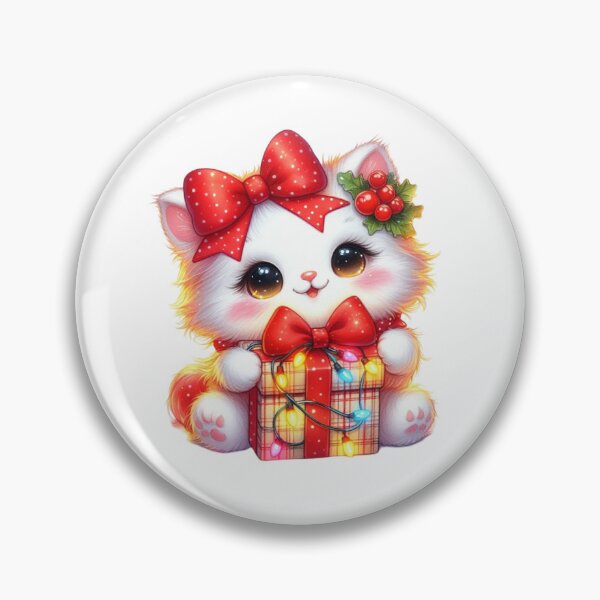 Item preview, Festive White Cat designed and sold by JonysCreativeDesigns.