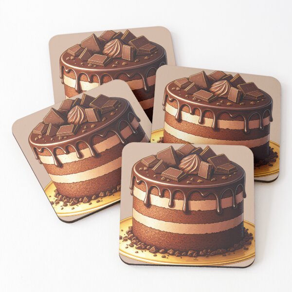 Item preview, Decadent Chocolate Crumble Cake on Gold Plate designed and sold by CriaCreative.