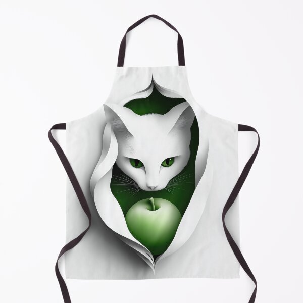 Item preview, Сat with a green apple designed and sold by Viktoria ART.