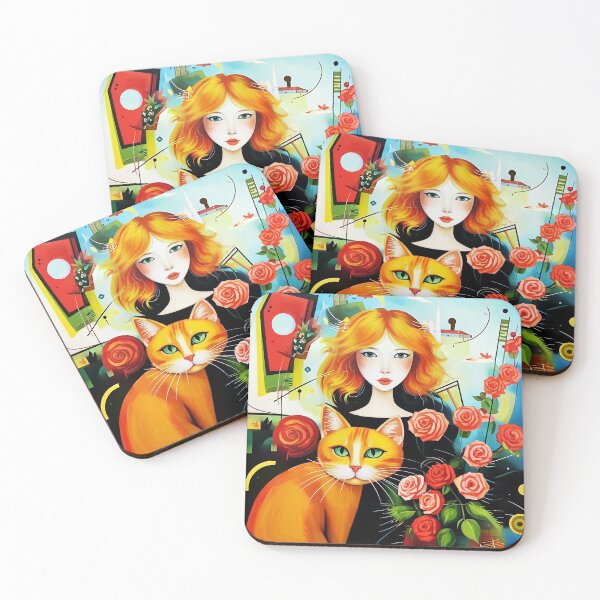 Item preview, Beautiful girl with a cat. designed and sold by Natalia-Vlad.