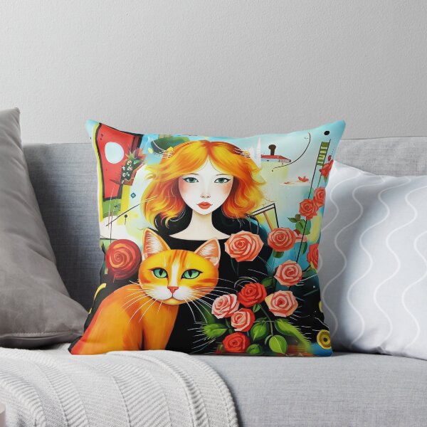 Item preview, Beautiful girl with a cat. designed and sold by Natalia-Vlad.