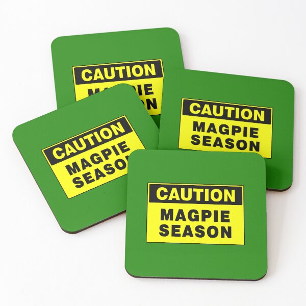 Item preview, CAUTION MAGPIE SEASON, Yellow Sign with Bold Black Font designed and sold by AASparksDesigns.