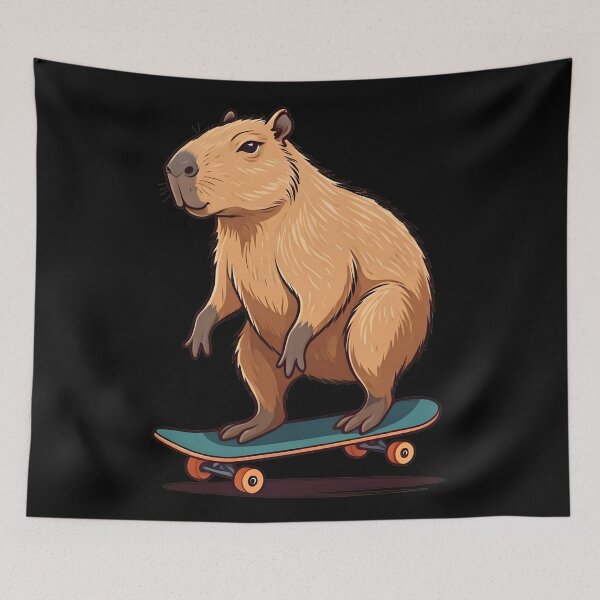 Item preview, Skateboarding Capybara, Cartoon Funny - 01 designed and sold by kjp-design.