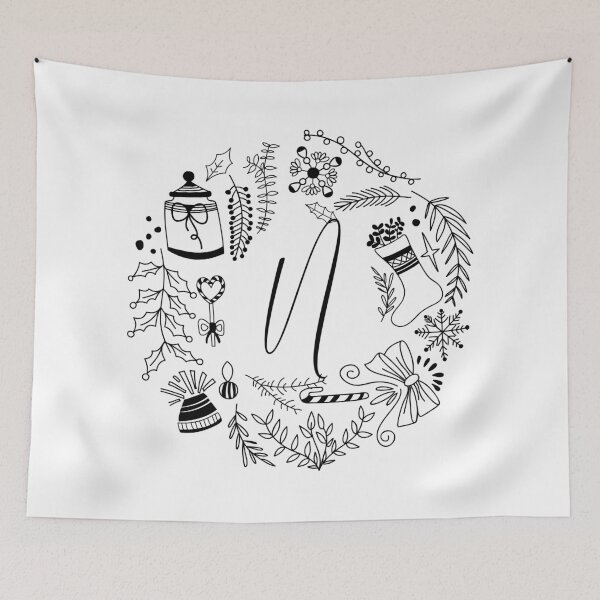 Item preview, Festive Christmas Alphabet letters Holiday art designed and sold by ilyanadesign.