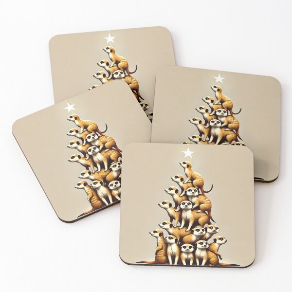Item preview, Playful Meerkat Holiday Tree with Star Topper designed and sold by ArizonaWitches.