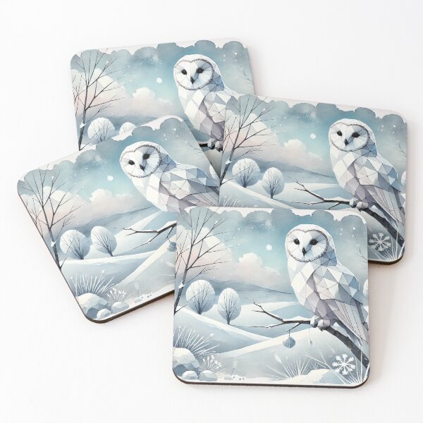 Item preview, Snowy Owl in Winter Landscape designed and sold by wrkspc-xyz.