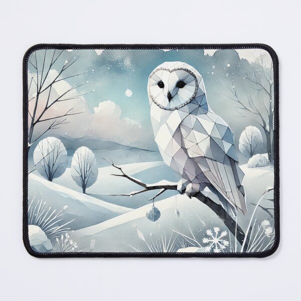 Item preview, Snowy Owl in Winter Landscape designed and sold by wrkspc-xyz.