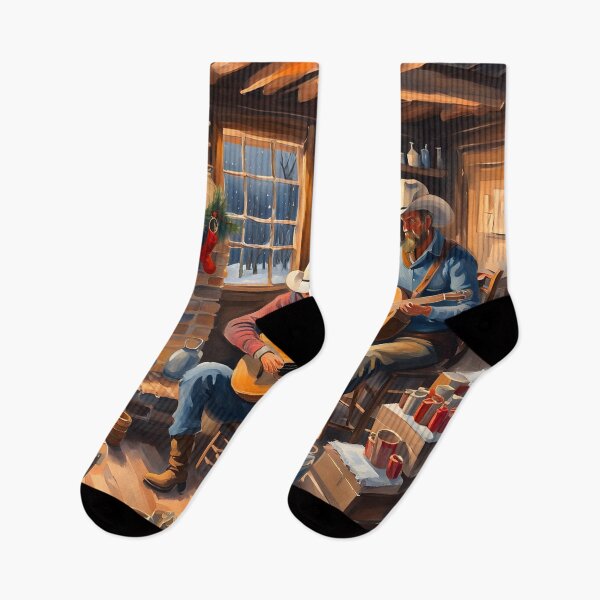 Item preview, Cowboy's Winters Night designed and sold by Paw's Arts.
