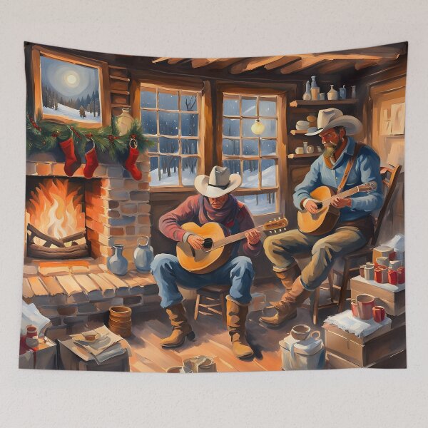 Item preview, Cowboy's Winters Night designed and sold by Paw's Arts.