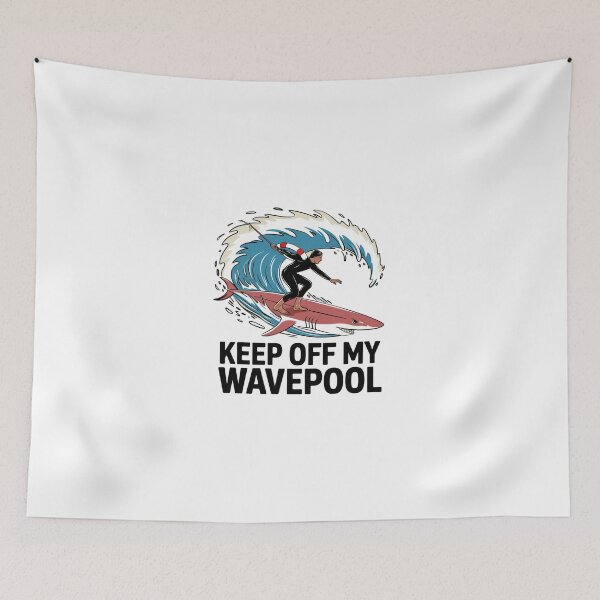 Item preview,  Keep Off My Wavepool - Shark Surfing Fun designed and sold by OldSchoolRetro.