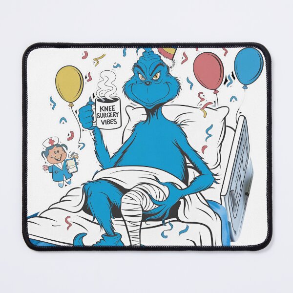 Item preview, Blue Grinch Knee Surgery Meme Humor Sticker designed and sold by Elijah Beckham.