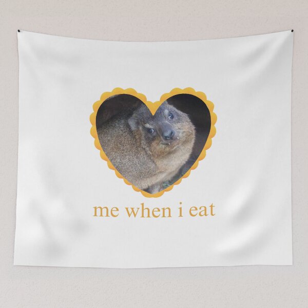 Item preview, Rock Hyrax Awawa Yellow Love Heart - Me When I Eat  designed and sold by matchakpop.