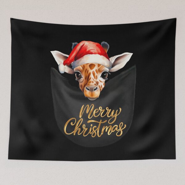 Item preview, Lover Xmas Fun Cute Giraffe Calf  in a Pocket designed and sold by LovelyHappyGift.