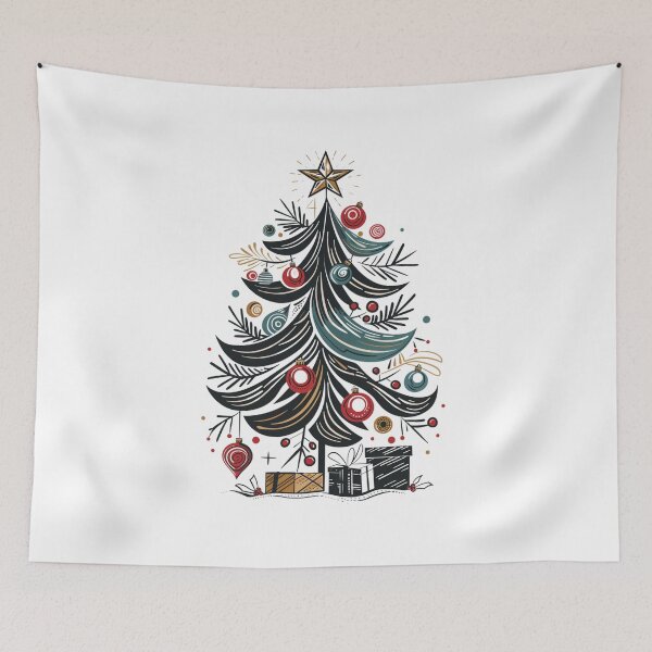 Item preview, Whimsical Festive Fir designed and sold by OLLIEDIGITALS.