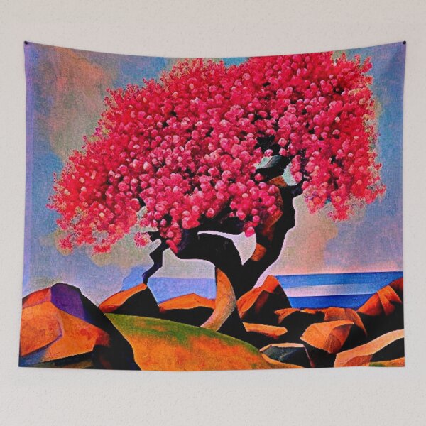 Item preview, Cherry tree amidst rocks 2 designed and sold by George Hutton Hunter.