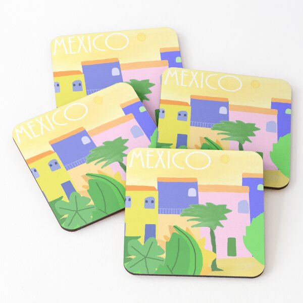 Item preview, Mexico Colorful Mediterranean Village With Vibrant Pastel Houses and Lush Greenery designed and sold by Beautiful art store.