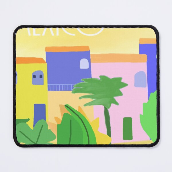 Item preview, Mexico Colorful Mediterranean Village With Vibrant Pastel Houses and Lush Greenery designed and sold by Beautiful art store.