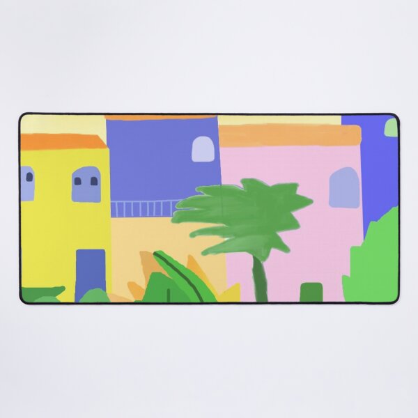 Item preview, Mexico Colorful Mediterranean Village With Vibrant Pastel Houses and Lush Greenery designed and sold by Beautiful art store.