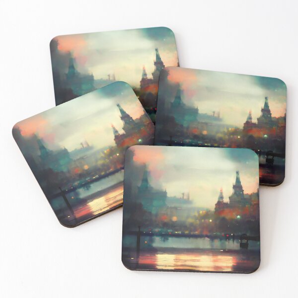 Item preview, Mystical Urban Skyline at Sunset Reflection designed and sold by Amr Siam.