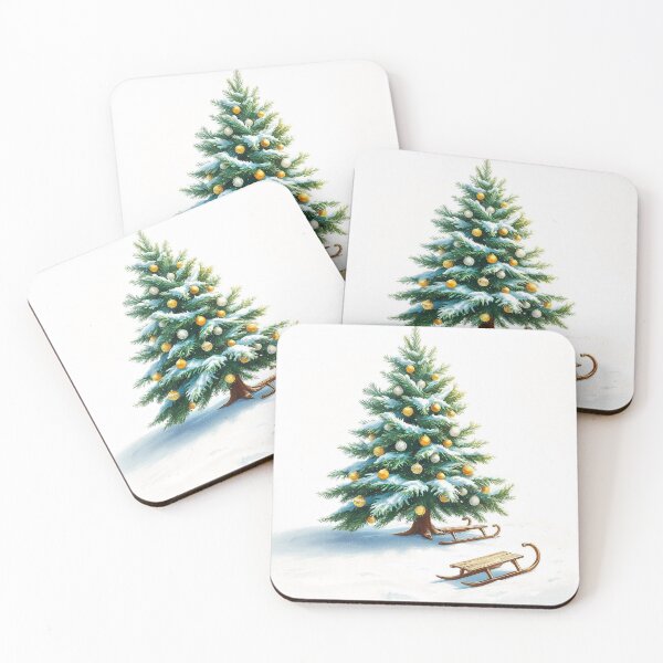 Item preview, Winter Christmas House and Tree Illustration designed and sold by hjian8219.