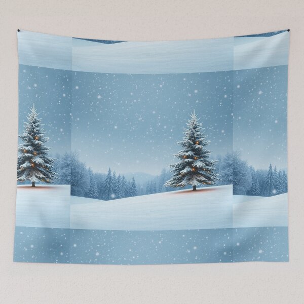 Item preview, Winter Christmas House and Tree Illustration designed and sold by hjian8219.