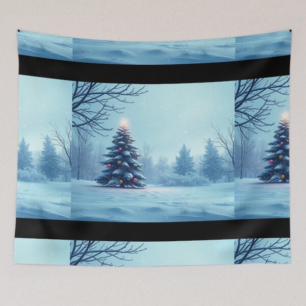 Item preview, Winter Christmas House and Tree Illustration designed and sold by hjian8219.