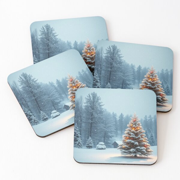 Item preview, Winter Christmas House and Tree Illustration designed and sold by hjian8219.