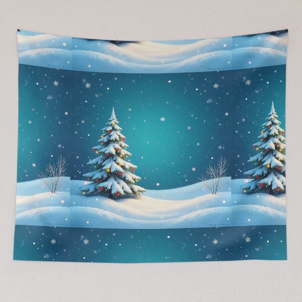Item preview, Winter Christmas House and Tree Illustration designed and sold by hjian8219.