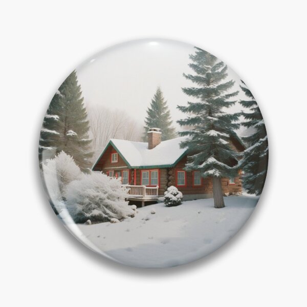 Item preview, Winter Christmas House and Tree Illustration designed and sold by hjian8219.