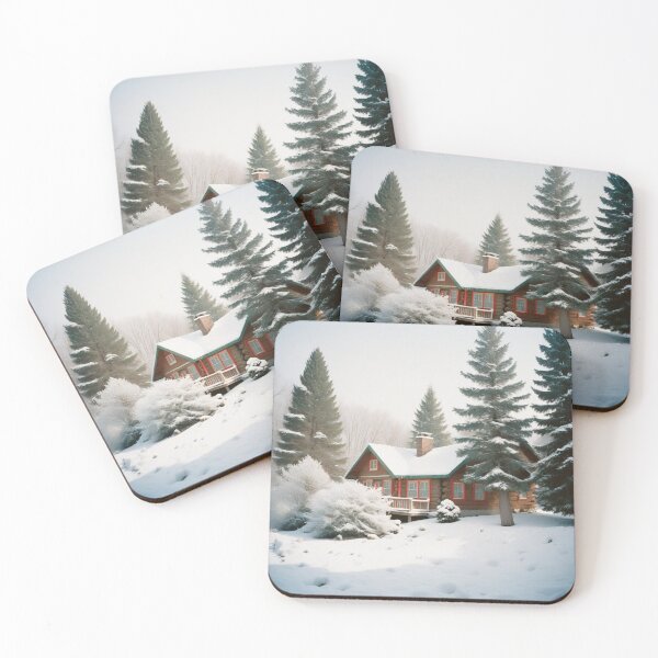 Item preview, Winter Christmas House and Tree Illustration designed and sold by hjian8219.