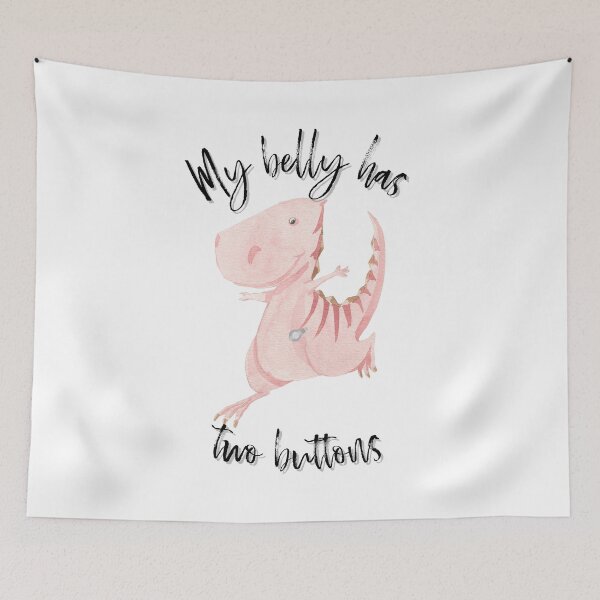 Item preview, My Belly has Two Buttons Dancing Pink G-Tube Dinosaur designed and sold by MamaCDesigns.