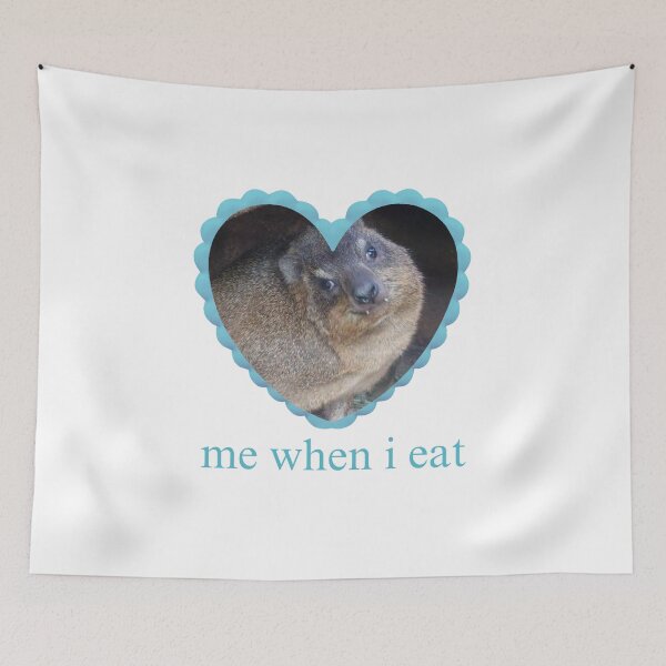 Item preview, Rock Hyrax Awawa Blue Love Heart - Me When I Eat  designed and sold by matchakpop.