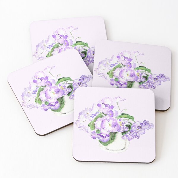Item preview, Copy of hand painted purple African violet watercolour  designed and sold by ColorandColor.