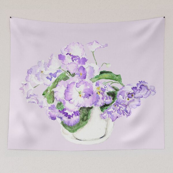 Item preview, Copy of hand painted purple African violet watercolour  designed and sold by ColorandColor.