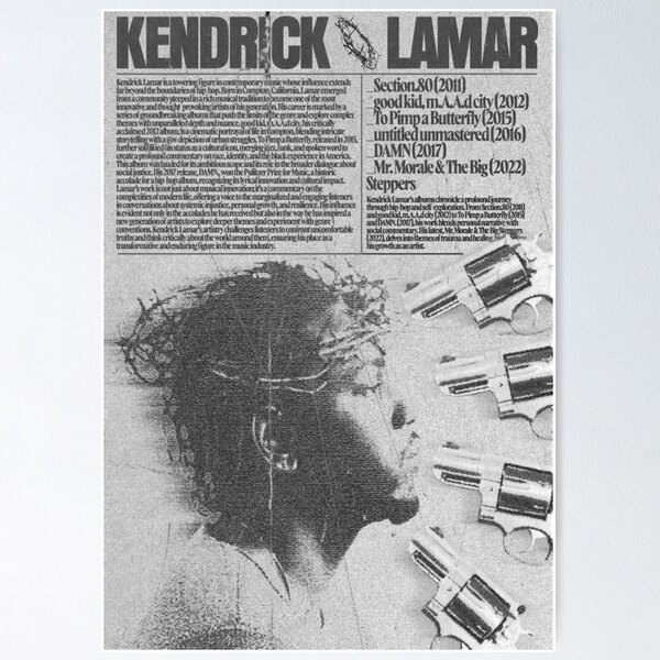 Aperçu de l'œuvre Affiche de Kendrick Lamar créée et vendue par rw27527.