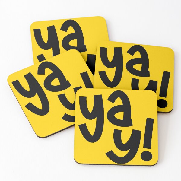 Item preview, Yay! Cheerful happy yellow and black modern word art designed and sold by Carolyn  Gallo.