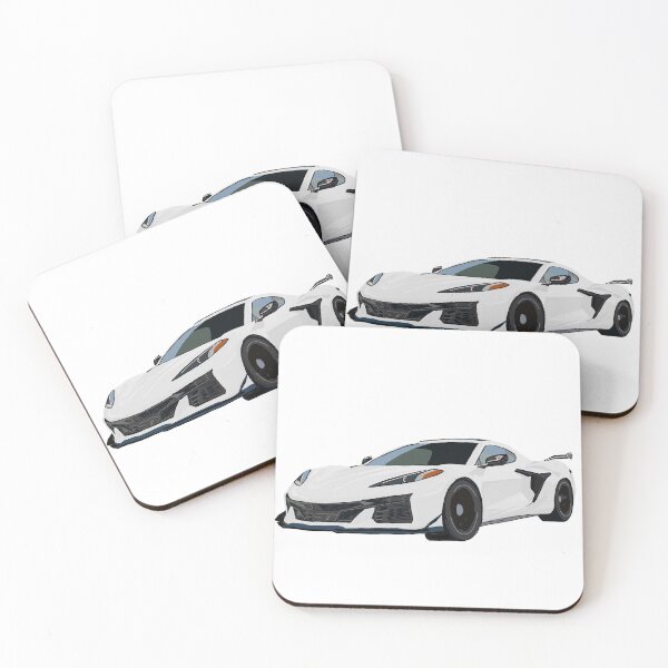 Item preview, Hand Drawn White Sports Car C8 2020-2025 designed and sold by laughingwillows.