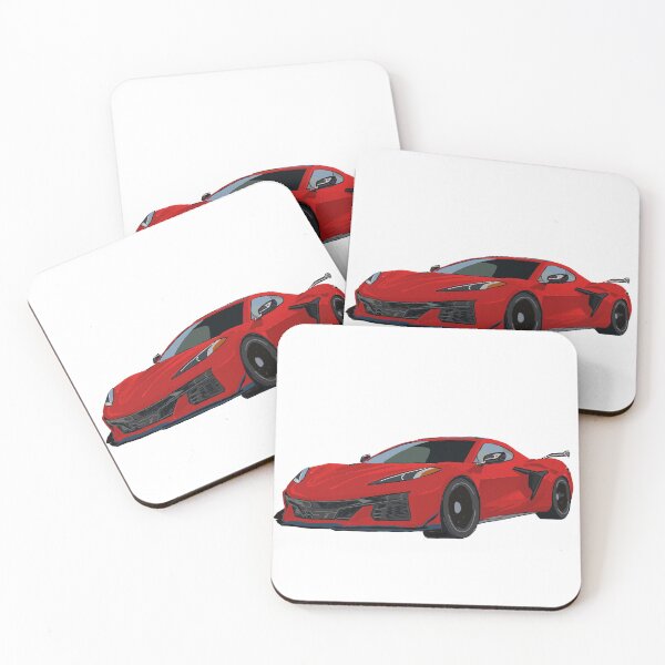 Item preview, Hand Drawn Torch Red Sports Car C8 2020-2025 designed and sold by laughingwillows.