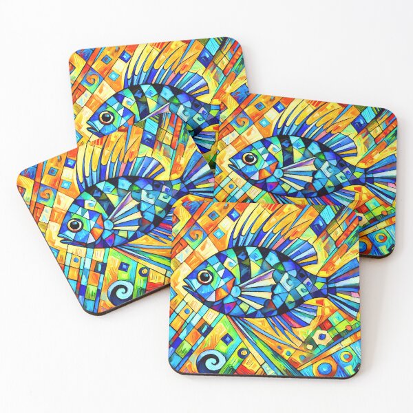 Item preview, Colorful Bluegill in Geometric Patterns designed and sold by ChrisButler.